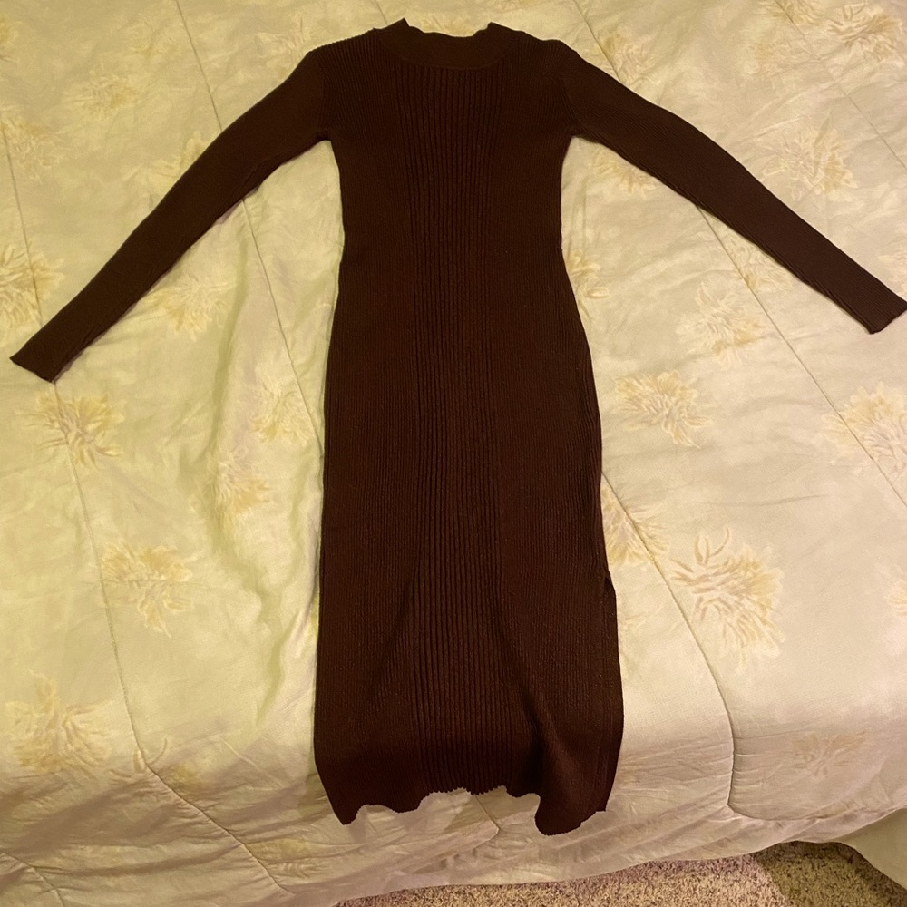 Womans Small Dark Brown Body Con Dress